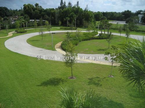 Gracefully landscaped area for evening excursions.