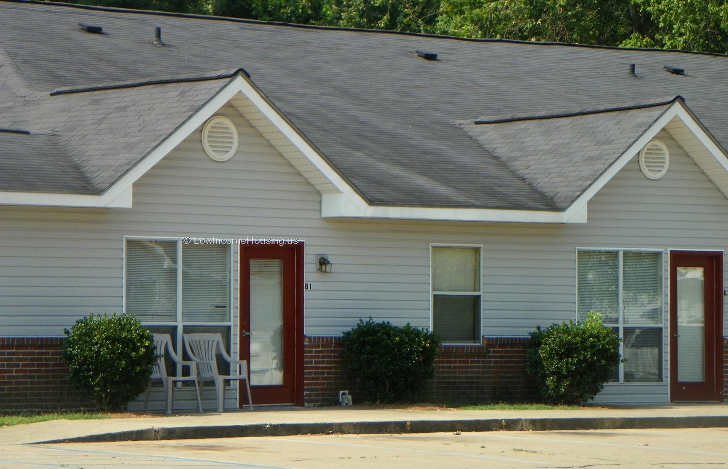 Management facility for low income housing units.  There are twin entrances (B1 and B2) 