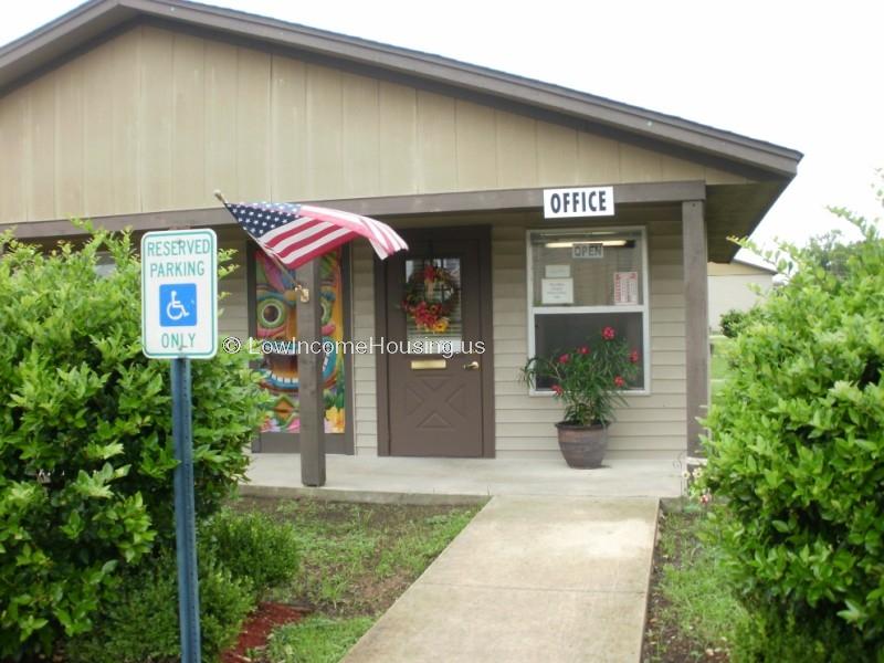 Front view of large resident meeting hall and office