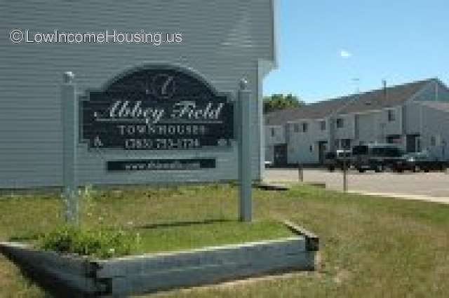 Large Abbey Field Sign advertising town house apartments. 