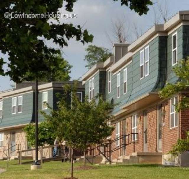 A photograph of row houses using a brick foundation and roofing that has windows that allow the penetration of sunlight.  