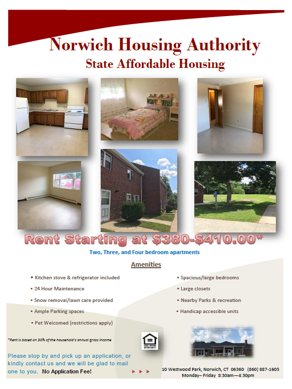 Norwich Housing Authority 10 Westwood Park , Norwich, CT 06360