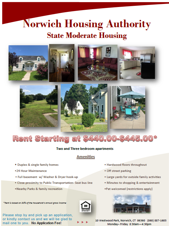Norwich Housing Authority 10 Westwood Park , Norwich, CT 06360